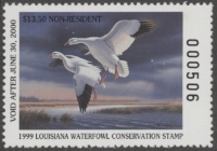 Scan of 1999 Louisiana Duck Stamp Non Resident MNH VF