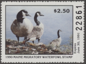 Scan of 1990 Maine Duck Stamp MNH VF