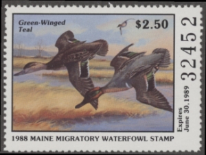 Scan of 1988 Maine Duck Stamp MNH VF