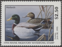 Scan of 1994 Maine Duck Stamp MNH VF