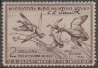 Scan of RW20 1953 Duck Stamp  Used VF