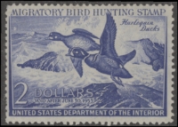 Scan of RW19 1952 Duck Stamp Faults  Unsigned F-VF