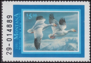 Scan of 1991 Montana Duck Stamp MNH VF