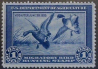 Scan of RW1 1934 Duck Stamp  Unsigned F-VF