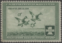 Scan of RW4 1937 Duck Stamp  Unsigned F-VF