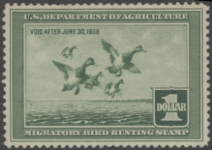 Scan of RW4 1937 Duck Stamp  MLH VF