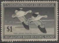 Scan of RW14 1947 Duck Stamp  Unsigned, Faults F-VF