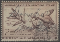 Scan of RW20 1953 Duck Stamp  Used, Faults F-VF