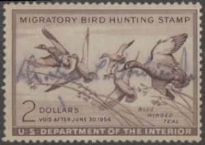 Scan of RW20 1953 Duck Stamp  Used F-VF