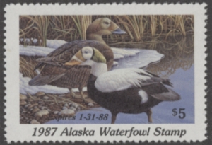 Scan of 1987 Alaska Duck Stamp MNH VF