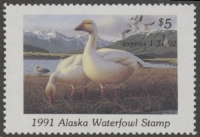 Scan of 1991 Alaska Duck Stamp MNH VF