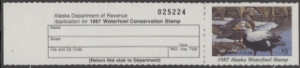 Scan of 1987 Alaska Duck Stamp with Tab MNH VF