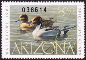 Scan of 1987 Arizona Duck Stamp - First of State MNH VF