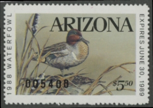 Scan of 1988 Arizona Duck Stamp