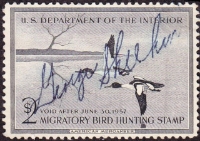 Scan of RW23 1956 Duck Stamp  Used Fine