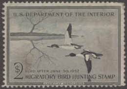 Scan of RW23 1956 Duck Stamp  Used F-VF