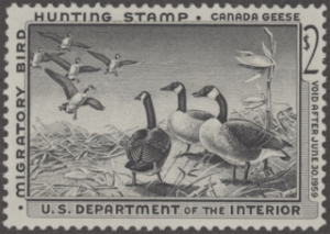 Scan of RW25 1958 Duck Stamp  MLH F-VF