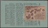 Scan of RW8 1941 Duck Stamp  Used on VA NR License F-VF