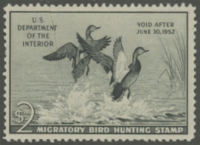 Scan of RW18 1951 Duck Stamp  MLH, Creased F-VF