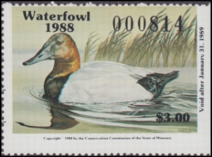 Scan of 1988 Missouri Duck Stamp MNH VF