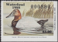 Scan of 1988 Missouri Duck Stamp MNH VF