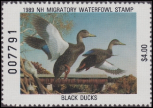 Scan of 1989 New Hampshire Duck Stamp MNH VF