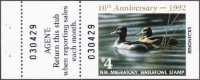 Scan of 1992 New Hampshire Duck Stamp MNH VF