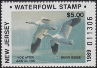 Scan of 1989 NR New Jersey Duck Stamp MNH VF