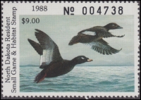 Scan of 1988 NR North Dakota Duck Stamp MNH VF