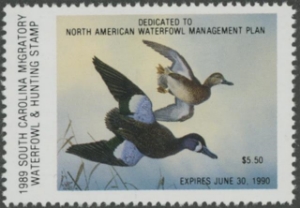 Scan of 1989 South Carolina Duck Stamp MNH VF