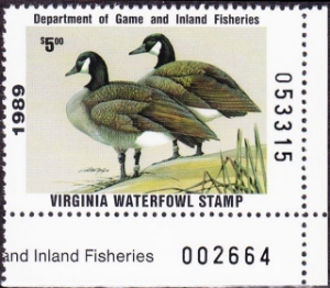 Scan of 1989 Virginia Duck Stamp MNH VF