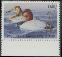 Scan of 1986 Wisconsin Duck Stamp MNH VF