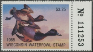 Scan of 1985 Wisconsin Duck Stamp MNH VF