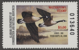 Scan of 1995 Alabama Duck Stamp MNH VF