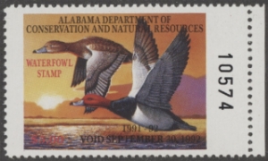 Scan of 1991 Alabama Duck Stamp MNH VF