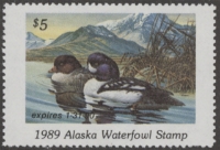 Scan of 1989 Alaska Duck Stamp MNH VF