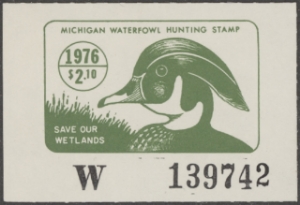 Scan of 1976 Michigan Duck Stamp - First of State MNH VF