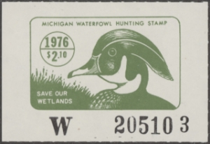 Scan of 1976 Michigan Duck Stamp - First of State MNH VF