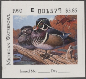 Scan of 1990 Michigan Duck Stamp MNH VF
