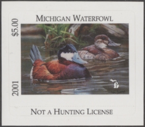 Scan of 2001 Michigan Duck Stamp MNH VF