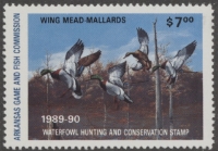 Scan of 1989 Arkansas Duck Stamp MNH VF