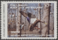 Scan of 1990 Arkansas Duck Stamp MNH VF