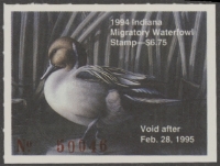 Scan of 1994 Indiana Duck Stamp MNH VF