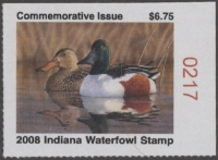 Scan of 2008 Indiana Duck Stamp MNH VF