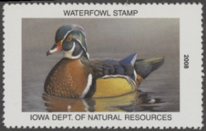 Scan of 2008 Iowa Duck Stamp MNH VF