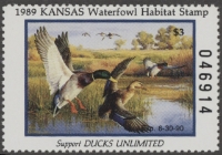 Scan of 1989 Kansas Duck Stamp MNH VF