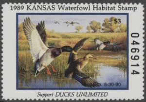 Scan of 1989 Kansas Duck Stamp MNH VF