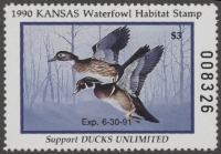 Scan of 1990 Kansas Duck Stamp MNH VF