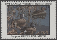Scan of 1994 Kansas Duck Stamp MNH VF