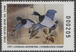 Scan of 1997 Louisiana Duck Stamp MNH VF